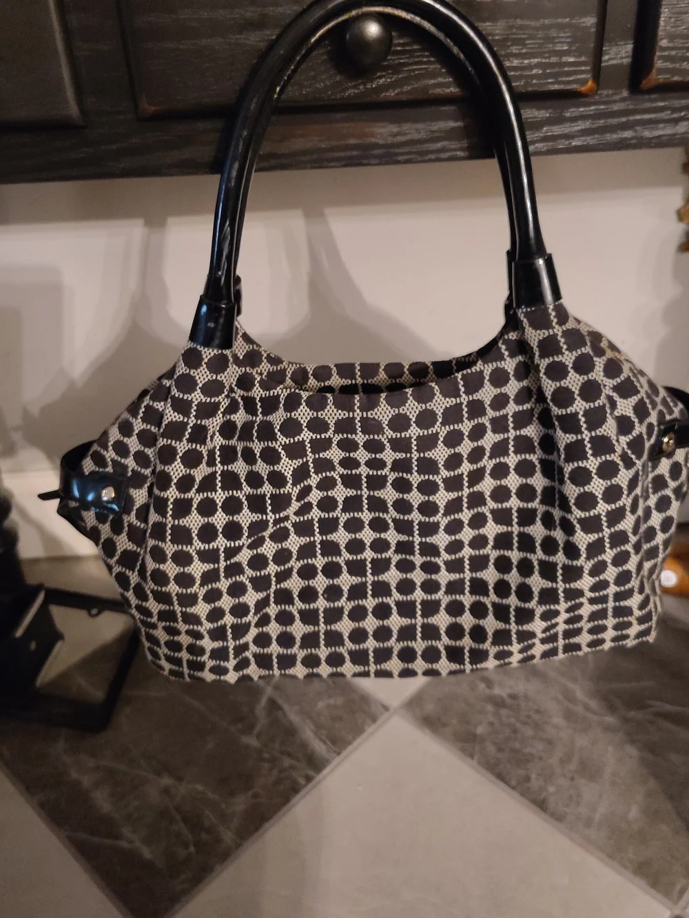 Kate Spade Black and Cream Patterned Women’s Tote Bag